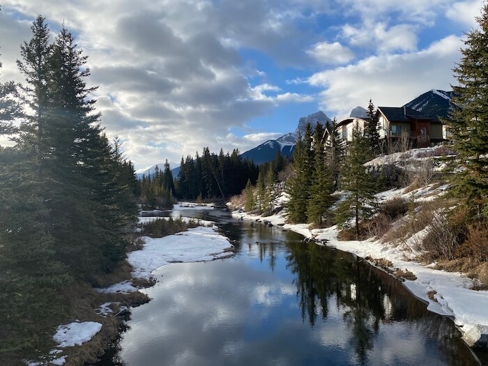 River and mountains, Canmore Alberta Canada