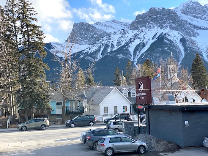 Mountain views, Lamphouse Hotel, Canmore Alberta Canada