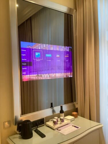 Smart TV embedded in mirror