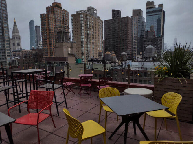 Manhattan view from roof top patio