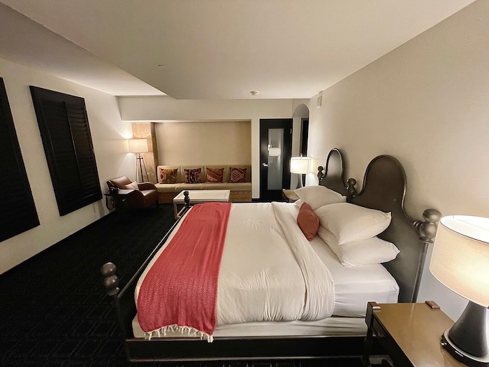 Hotel bed room with king size bed