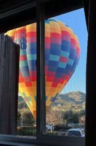 hot air balloon at Napa Valley Railway Inn