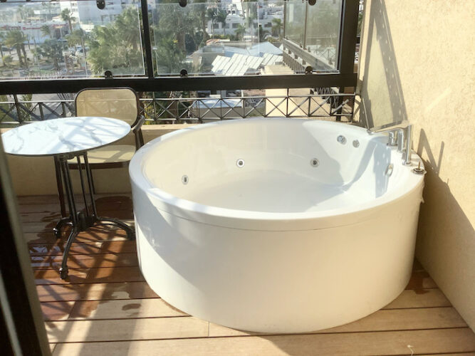 Private whirlpool bath at Brown Eilat Boutique Hotel