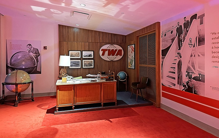 Re-creation of Howard Hughes' TWA office