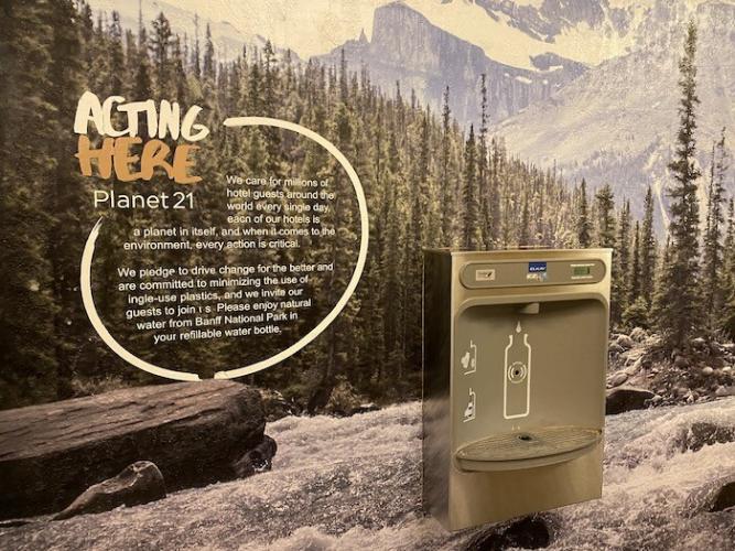 Water dispenser, Fairmont Banff Springs Hotel, Canada