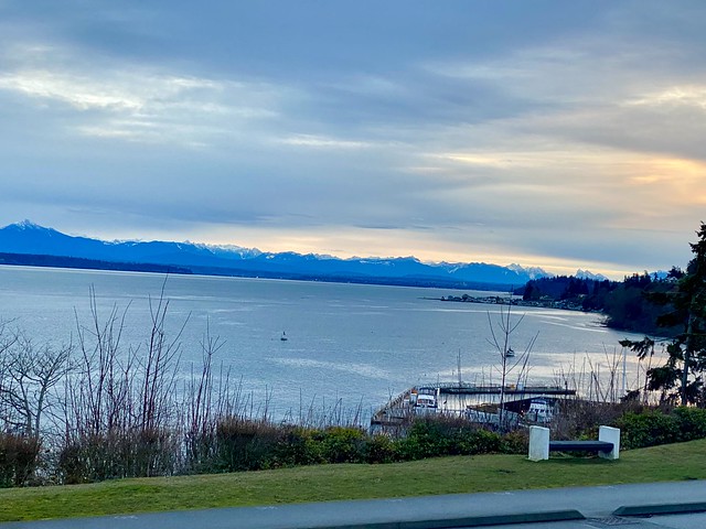 Water view at sunrise in Langley, Washington