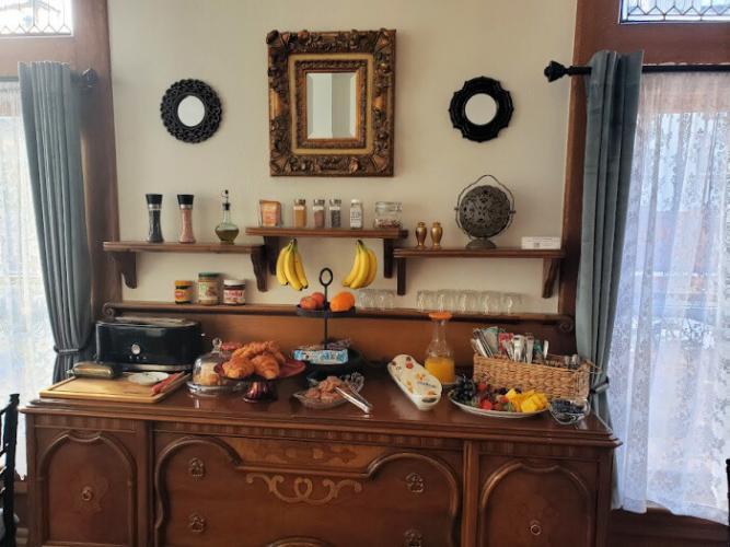 Continental breakfast is served in the dining room.