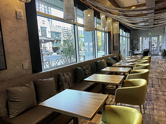 Seating area at Neighborhood Services restaurant