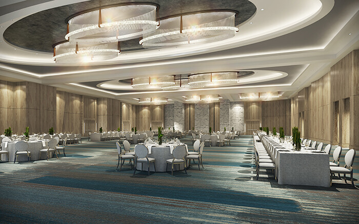 Rendering of ballroom at Omni Tempe Hotel