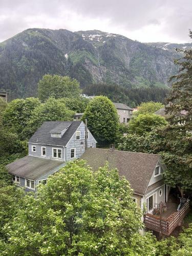 View looking out window from Mountain View room at Four Points Sheraton Juneau