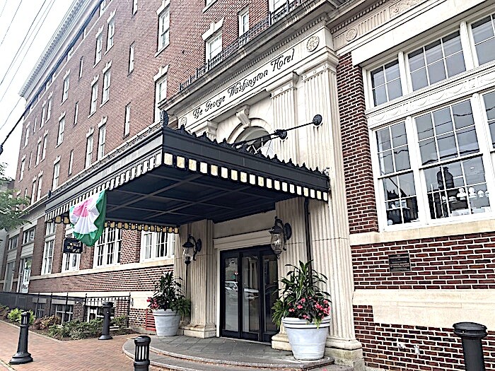 Entrance to the George Washington A Wyndham Grand Hotel.