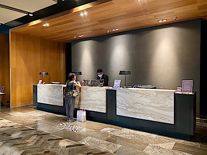 Reception counter.