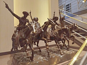 bronze statue, Clyde Tingley hotel