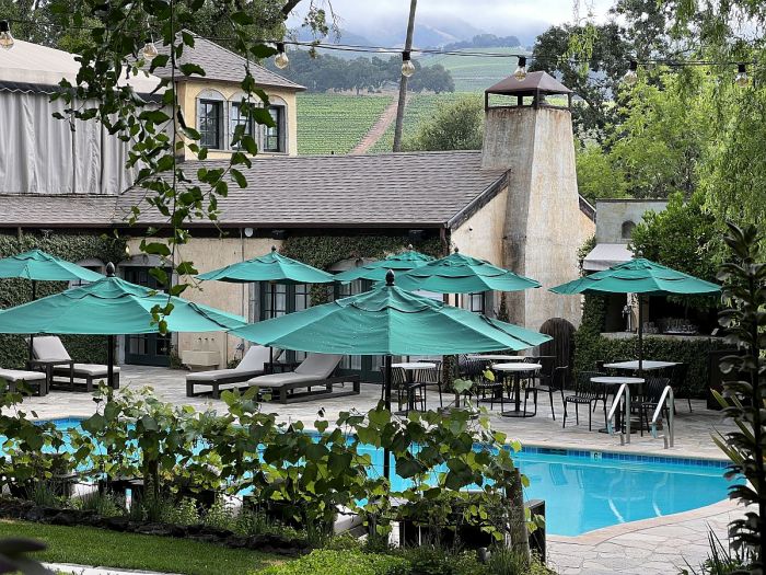 Pool with vineyard view at Kenwood Inn & Spa