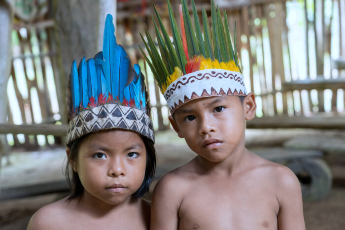 Young Bora Children in the Peruvian Amazon