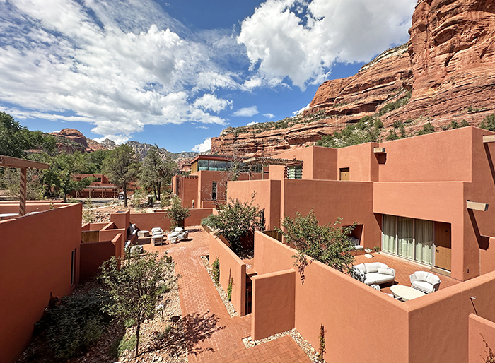 Overlooking the new casitas and spa, backed by Sedona's red rocks