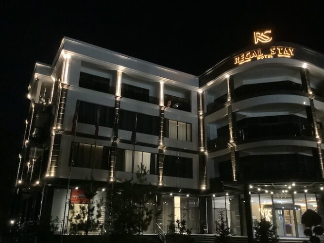 Regal Stay Hotel Tashkent exterior (night)