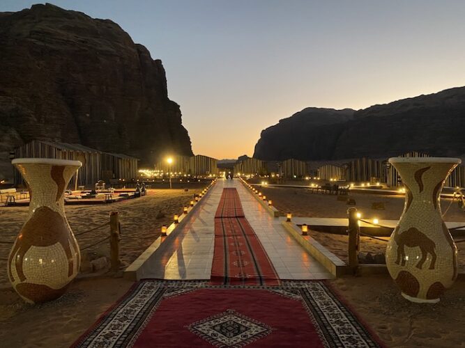 Evening views, Saraya Rum Private Luxury Camp, Wadi Rum, Jordan