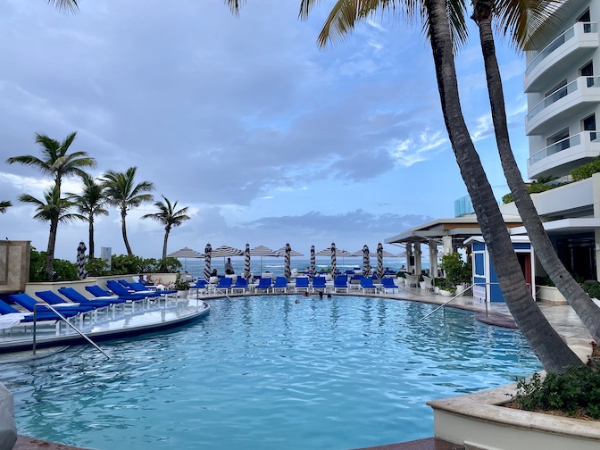 The main pool overlooks the ocean.