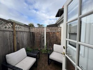 The Everett room patio at Gosby House Inn 