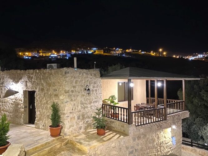 Nighttime views, Hayat Zaman Hotel, Petra, Jordan