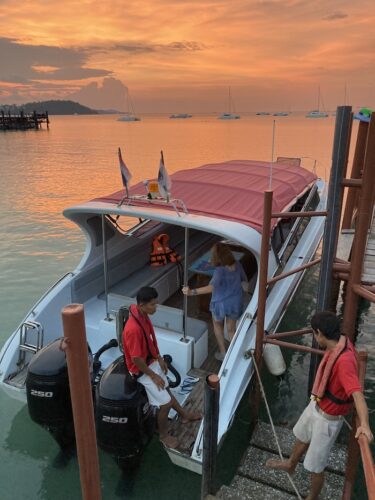 The speedboat of Anantara Rasananda Koh Phangan Luxury Villas