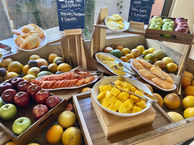 A fruit display at breakfast at the OSH Hotel.