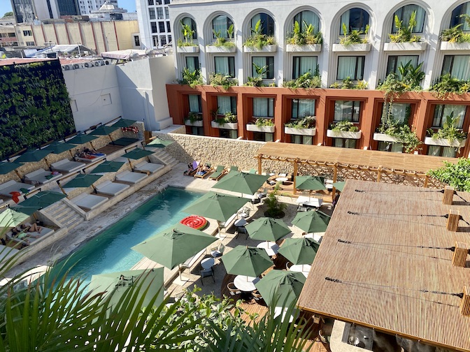 The OSH Hotel inner courtyard with pool is a complete sanctuary.