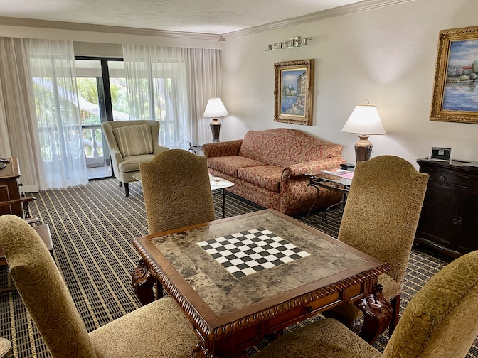 Spacious living room in 1-bedroom unit at Mission Resort + Club.