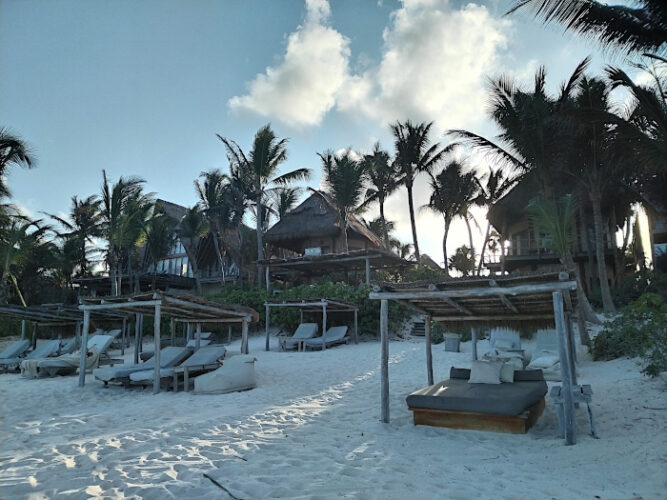 beach front at tulum luxury hotel