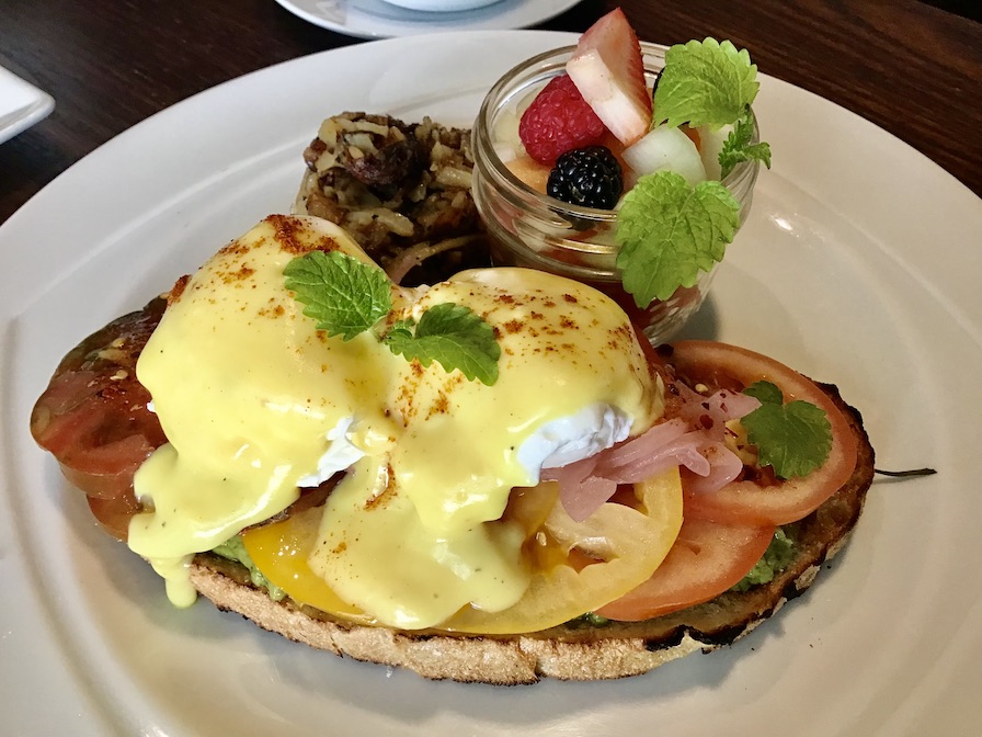 Avocado toast breakfast at the Chelsea Hotel.