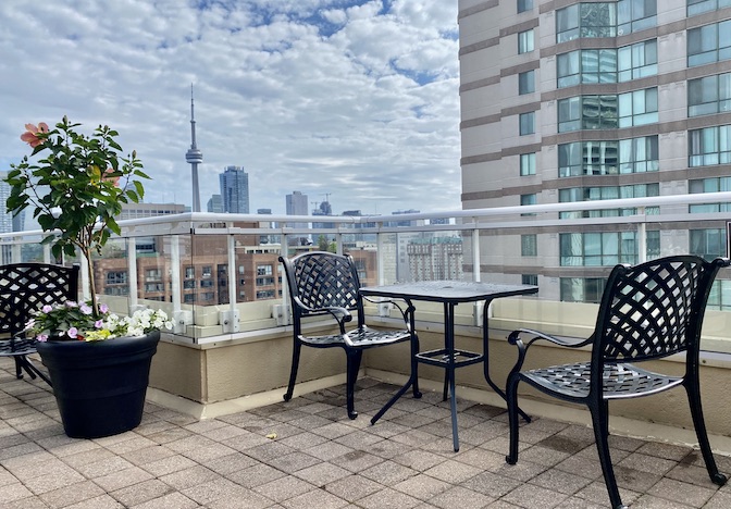 Rooftop patio at the Chelsea Hotel.