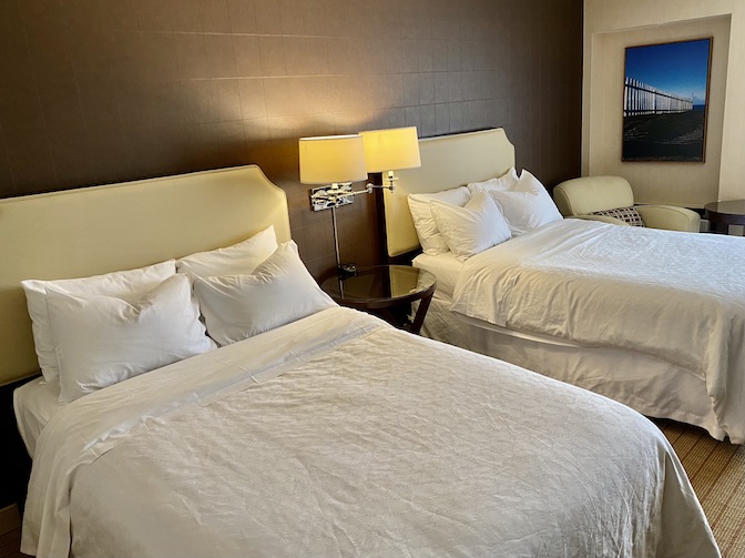 Bedroom with two double beds at the Sheraton Hotel Newfoundland.