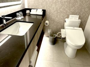 Guest bathroom, Coast Victoria Hotel & Marina by APA, Victoria BC Canada