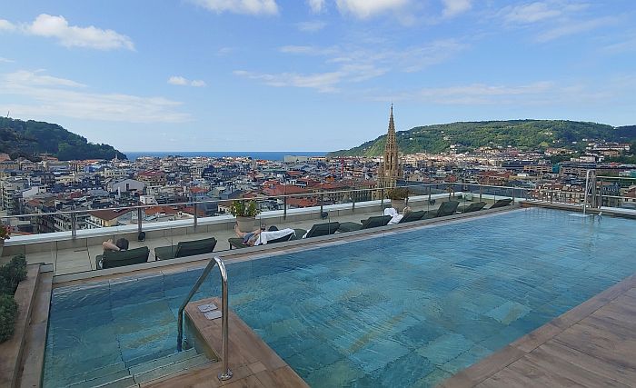 Catalonia Donosti Hotel view from the pool, San Sebastian