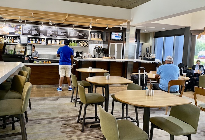 The Bistro is an onsite restaurant at Orlando Airport Courtyard.