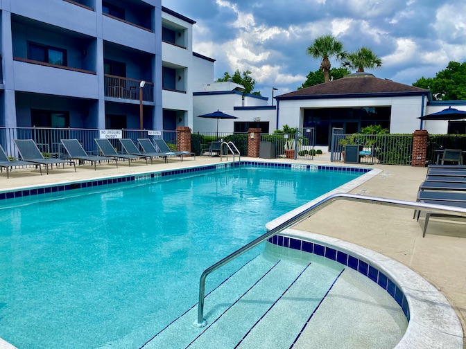 A lovely pool in the hotel's courtyard.