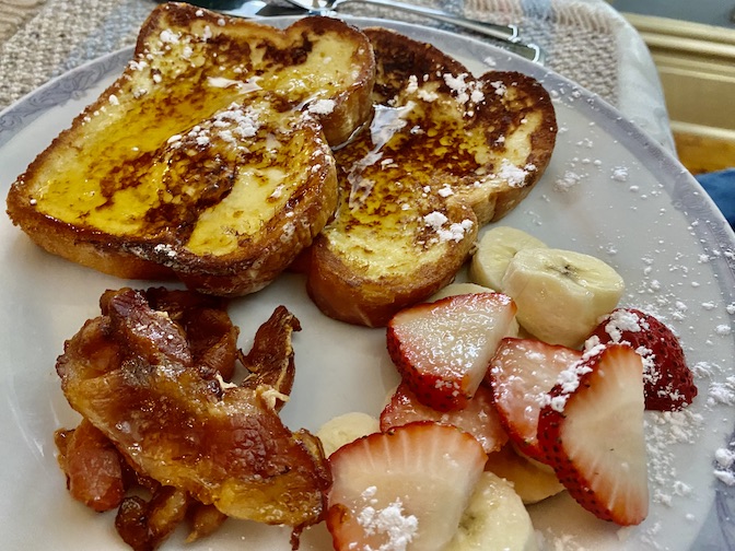 Stick-to-the-ribs French toast for breakfast.