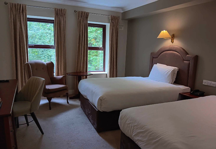 Oranmore Lodge Hotel guest room, classic and comfortable