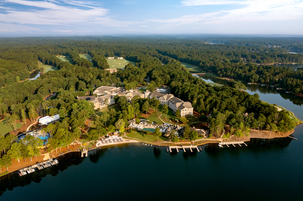 hotel aerial view on lake oconee, Georgia